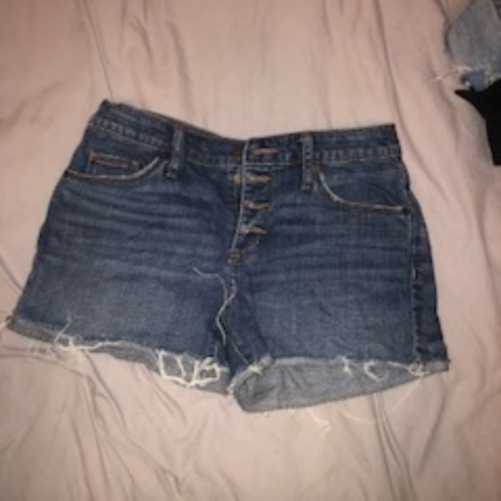 Button Up Jean Shorts